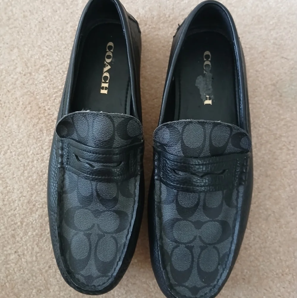 Coach Mott Driver Charcoal Black Slip-On Loafers Size 11.5D. FL - Picture 1 of 8